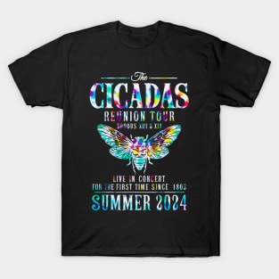 the cicadas reunion tour summer 2024 brood XIII XIX tie dye T-Shirt